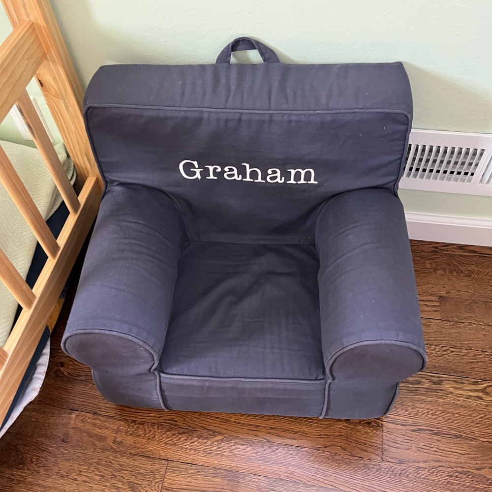 Pottery Barn, My First Anywhere Chair (slipcover only) monogrammed with Graham
